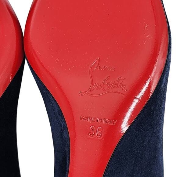 Christian Louboutin Pipina Wedges 55 - Suede - Night Blue 36 5.5US $795 - Picture 9 of 9